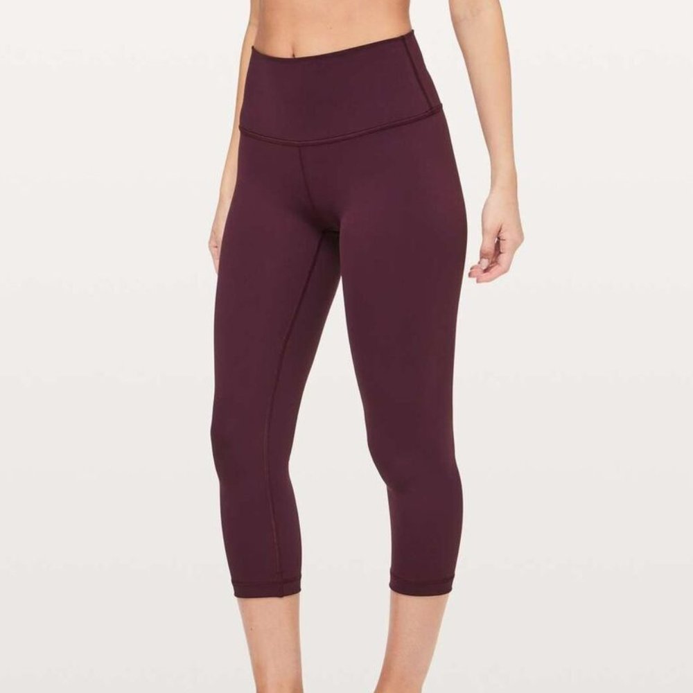 Lululemon Wunder Crop Hi-Rise Luxtreme Leggings 21" Sz. 6 Dark Adobe/Maroon